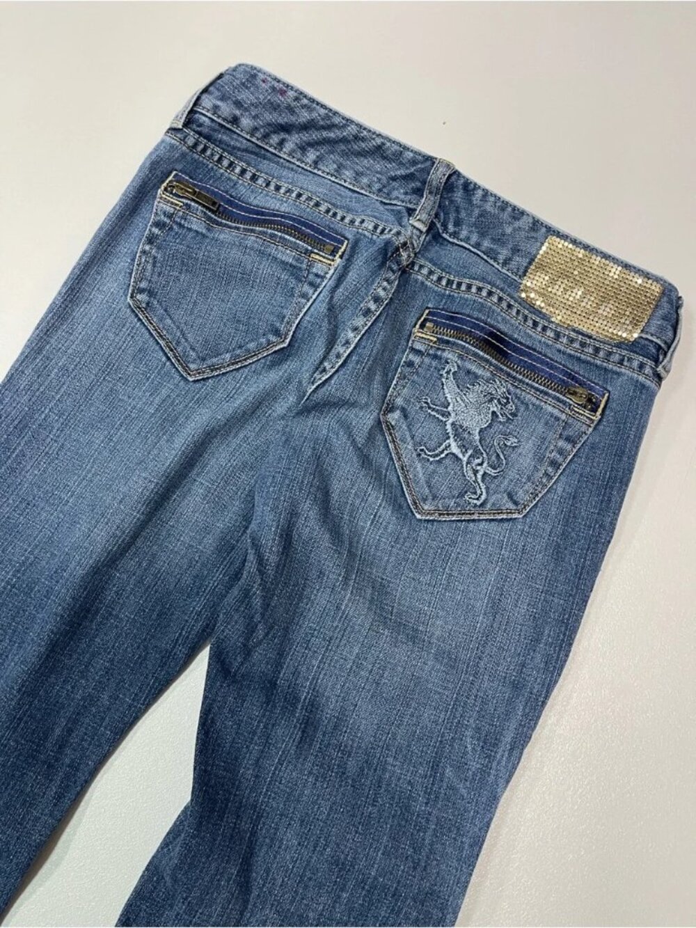 EXPRESS Y2K Zelda Skinny Quality Denim Iconic Express Lion Jeans Women’s Size 2 - Picture 6 of 12